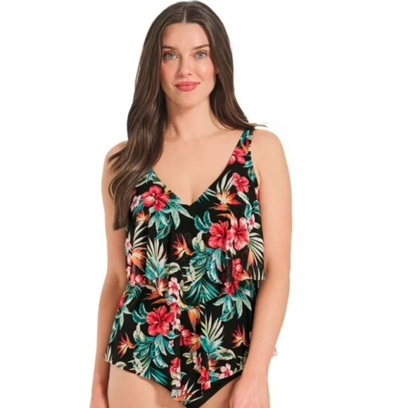 V-neck Tankini Swim Top Women's - Picture 2 of 6